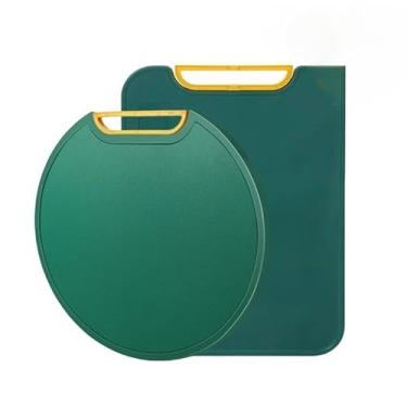 Imagem de Tábuas de Cortar, Tábua Ppara Corte Polietileno de Redondo Quadrado Antibacteriana à Prova para Carne Legumes Frutas(Kit 2(Redondo +Retangular))