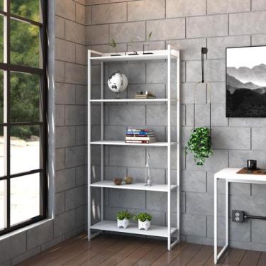 Imagem de Estante Dynamica 80X30X187cm C/05 Prateleiras Estrutura Branca - Compa
