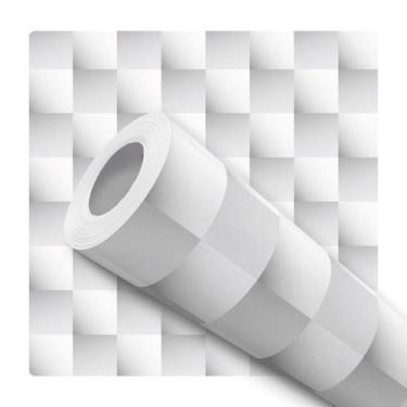 Imagem de Papel De Parede Pastilha Degradê Branco Cozinha 2.5m - DELIQUADROS
