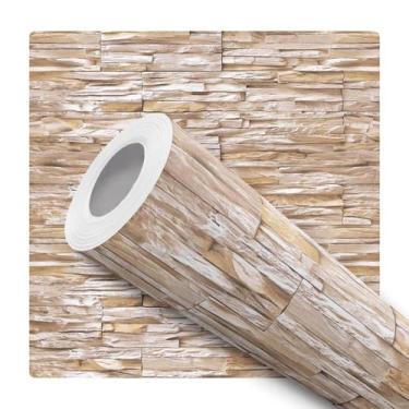 Imagem de Papel De Parede Adesivo Lavável Canjiquinha Bege Efeito 3D 12m - Deliq