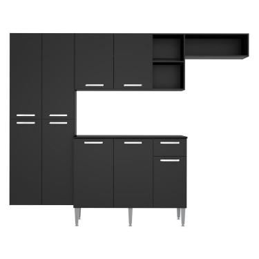Imagem de Armário De Cozinha Compacta Com Balcão Pequim Sun Multimóveis V3000 Preto Preto