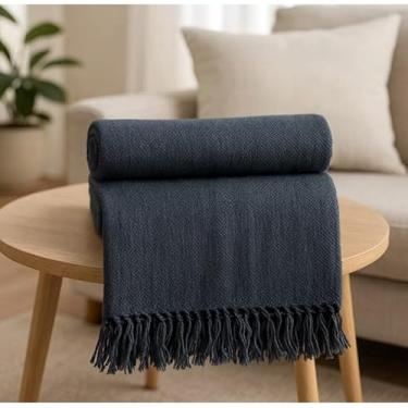 Imagem de Manta Para Sofá Gigante Luxo KING Manta Decorativa Premium 100% Algodão – Capa Protetora e Decorativa para Sofá Cama ou Sala (KING 3mx1,80m CINZA ESCURO)