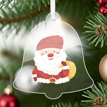 Imagem de 10 peças/conjunto de 3 estilos, enfeite de pendurar em acrílico em branco, faça você mesmo, guirlanda de árvore de Natal, decoração de ano novo, para casa, artesanato transparente (estilo bola, 8 x