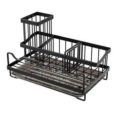 Imagem de LOWPZNVE Rack de armazenamento de cozinha multifuncional, rack de armazenamento de temperos estilo bancada, pia doméstica, ferramenta de drenagem, rack de pano. Organizador de balcão de banheiro