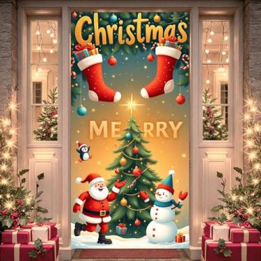 Imagem de Banner festivo de Natal festivo faixa de saudação imagem de Papai Noel decoração festiva para evento escolar evento comunitário