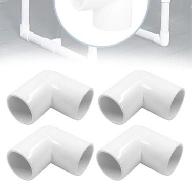 Imagem de TAYCZGQL 4 peças 3/4 Pvc cotovelo 90 encaixe tubo 2 vias conector canto grau móveis para prateleira DIY suporte jardim estrutura armazenamento estrutura tenda conexão branco