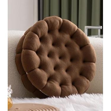 Imagem de Almofada para cadeira de biscoito sanduíche, almofada de sofá em forma de biscoito, almofada de chão grosso, almofada de cintura para cadeira de café, tapete macio para sala de estar, travesseiros
