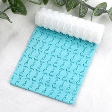 Imagem de Rolo de textura de argila de polímero de coração, rolo de argila de polímero para fazer brincos, funciona com cortadores