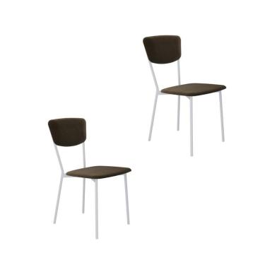 Imagem de Cadeira Vintage Retrô Fixa C-4 Pés 425 X 505 X 830 Mm C-2 Un. Pés Brancos. Vld.sand Veludo Sand