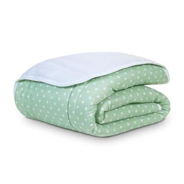 Imagem de Edredom Queen 220x240 Micropercal 200 Fios Dupla Face Toque Macio Bloqueio Térmico – Cobertor Manta Casal Premium (POÁ VERDE)