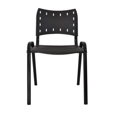 Imagem de Cadeira Iso para Escola Escritório Comércio Preta Base Preta