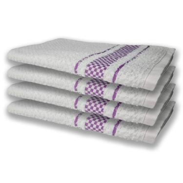 Imagem de 4 Panos De Prato Atoalhado Felpudo 370g/m² Premium Roxo