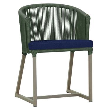 Imagem de Cadeira De Jantar Noronha Alumínio Fendi E10 Trama  Verde