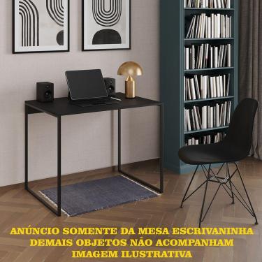 Imagem de Escrivaninha Industrial Office Preta 120x53 Grécia Base Ferro Preto