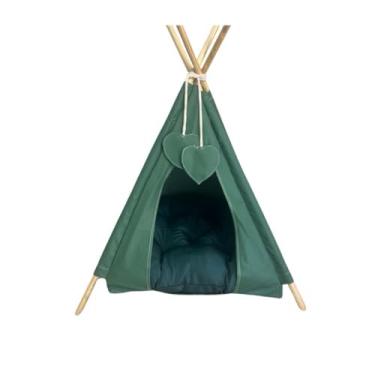 Imagem de Cama Pet，Cama para Gatos Toca，ImpermeáVel，Inclui Almofada，Adequado para Gatos e CãEs em Casa(G - A75cm x L68cm x C64cm,Verde Militar Liso)