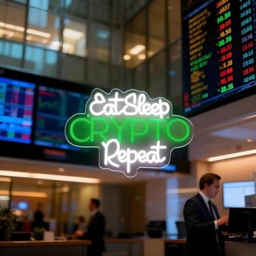 Imagem de Neonawall Neon Signs for Wall Decor Light Up Letters Led Sign Birthday Party Gifts Led Decorative Night Signs Room Decorations Supplies Neon Party Sign for Store Home Dorm Bedroom (Crypto)