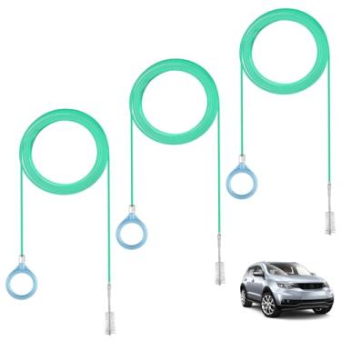 Imagem de Opvixi Ferramenta de limpeza automática de drenagem de teto solar com 3 peças, escova de limpeza de tubo flexível de 300 cm de comprimento, limpadores de tubos de escova de drenagem para para-brisas