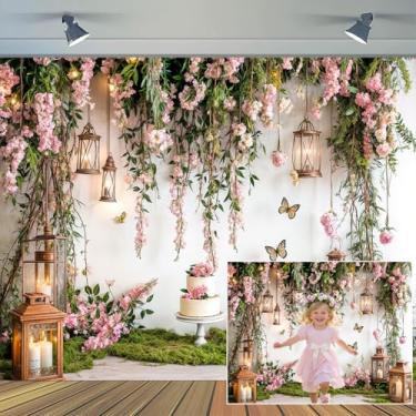 Imagem de 3 x 2,4 m arco floral primavera borboleta vela flor fotografia fundo casamento bebê menina aniversário festa banner decoração de quarto retrato sessão de fotos papel de parede cabine de fotos
