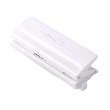 Imagem de KiBcsLic Perfurador de Papel com 6 Furos, Multiuso, Ideal para Diários, Fichários e Agendas Pessoais nos Tamanhos A4, A6, A7 e B5, Branco