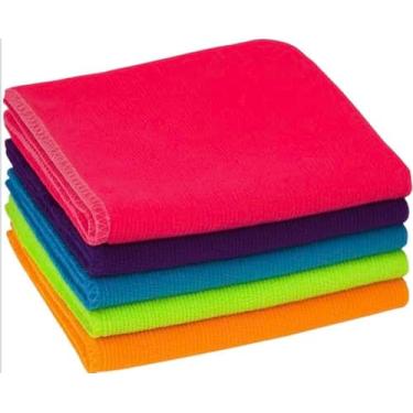 Imagem de Pano de Microfibra Multiuso – Kit c/ 5, Alta Absorção, Não Risca, Reutilizável e Durável