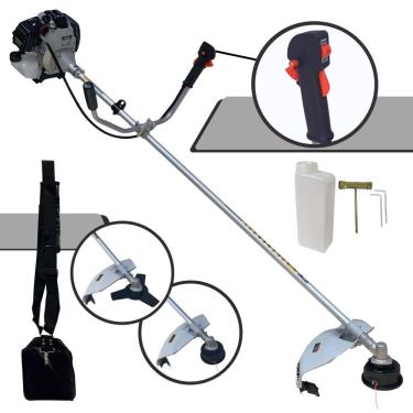 Imagem de Roçadeira Robusta Com Sistema Anti-Vibração Toyama TBC43H À Gasolina 2T 43cc 1,7HP 12.000rpm 2 Opções de Corte Com Lâmina 3 Pontas + Carretel de Nylon