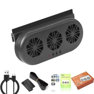 Imagem de HUANGGG 3 coolers ventilador de carro energia solar ventilação de arrefecimento exaustor de carro ventilador seguro auto energia solar carro exaustor