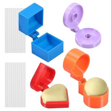 Imagem de Conjunto de 4 peças de molde de bolo de coração redondo com 20 varetas, conjunto de moldes reutilizáveis de bolo, acessórios de ferramentas de panificação para assar em casa, festas de aniversário