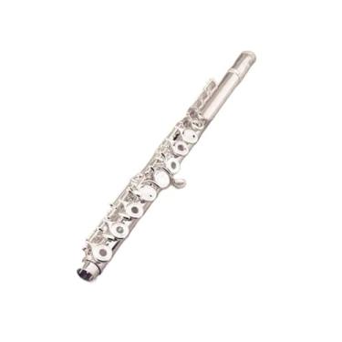 Imagem de Flauta profissional de 17 furos branco cobre aberto chave C instrumento banhado a prata com caixa e acessórios flauta alto