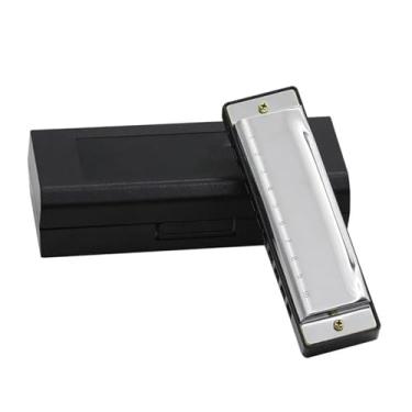 Imagem de Gaita profissional 10 furos 20 g tom cromático adulto presente musical (prata)