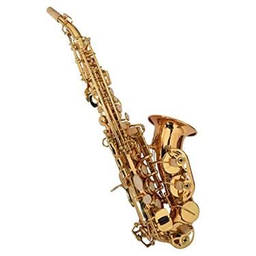 Imagem de Saxofone profissional soprano B-Flat pequeno cotovelo saxofone latão saxofone kit para iniciantes