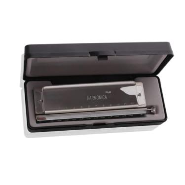 Imagem de Gaita profissional 12 furos 48 tons cromática chave C com tampa de aço inoxidável