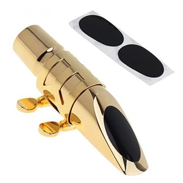 Imagem de Acessórios para saxofone Bocal profissional de saxofone alto de metal banhado a ouro 7 para tocar música