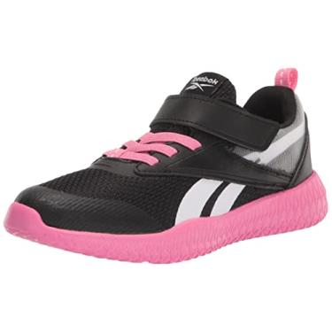 Imagem de Reebok Tênis infantil unissex Flexagon Energy 3.0 Cross Trainer, Preto/Branco/Rosa Verdadeiro, 12 Little Kid