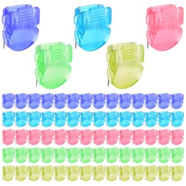 Imagem de LIQWEI 70 peças de clipes de cubículo, painel de tecido, acessórios de cubículo, cores sortidas, painel divisória, clipe de parede, fotos de escritório, para notas, memos, mensagens, fotos