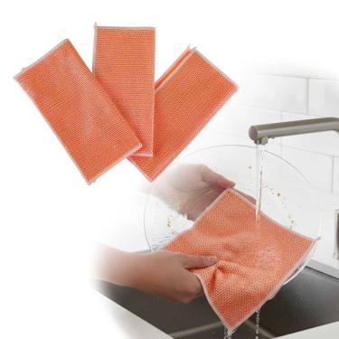 Imagem de Aramado Multiuso Kit 3 Pano Limpeza Cozinha Metalico Pratos Panelas