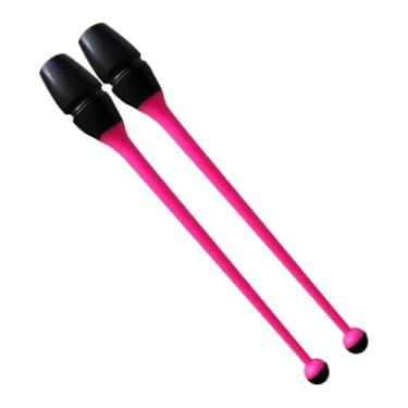 Imagem de Dynwave 2x Bastões de Ginástica Artística Conectáveis ​​para Crianças e Adultos - Equipamento de Treinamento Rítmico Artístico em Borracha, Rosa