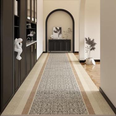 Imagem de HGTRH Tapete de corredor para corredor, tapete antiderrapante tapete de cozinha estampado lavável para entrada, cozinha, sala de estar, casa de banho, lavandaria B 120 x 600 cm
