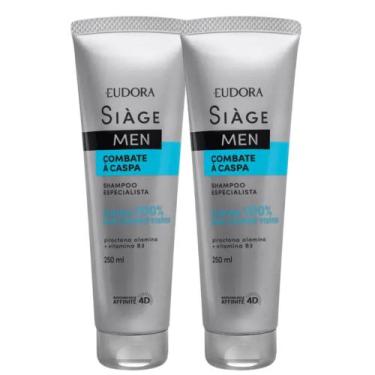 Imagem de Kit 2 Shampoo Anticaspa Masculino Combate a Caspa 250ml Eudora Siàge