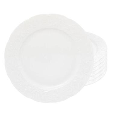 Imagem de Jogo De Pratos Fundo Kit 6 Pcs 22Cm Branco Limoges Vendange - Wolff