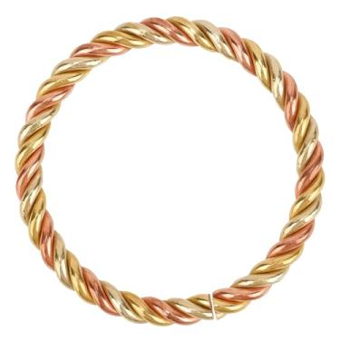 Imagem de Pulseira Tensor, Pulseira Torcida Cobre Maciço Feita à Mão Ajustável Anel Tensor de Cobre Puro para Mulheres Homens Joia de Saúde Presente (Bicolor)