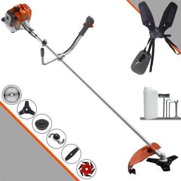 Imagem de Máquina de Corta Grama Tekna RL430ACNTK À Gasolina 43cc 1,7HP 9.000rpm Multifunções Profissional Completa Com Carretel de Nylon + 5 Lâminas de Corte