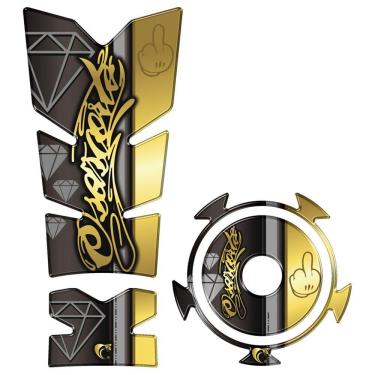 Imagem de Kit Protetor Tanque E Bocal Adesivo Moto Yamaha Fx15 Ano 2022/2023 Dourado Cor Dourado