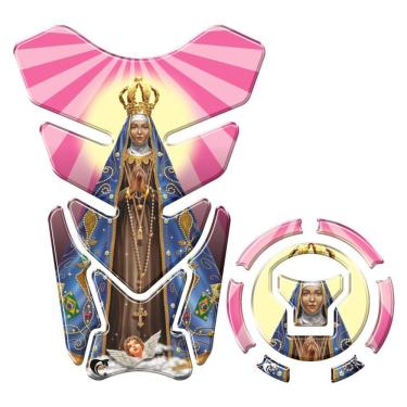 Imagem de Kit Protetor Tanque Adesivo Moto Honda Nossa Senhora +2018 Rosa