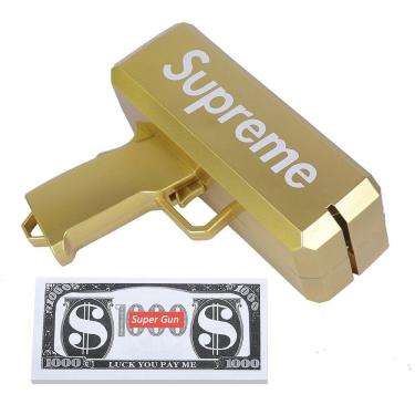 Imagem de Lança Notas Dinheiro Money Gun Lançador Brinquedo Festa Aniversario Comemoraçao 15 Anos Casamento Balada Evento