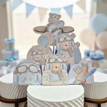 Imagem de Forminhas de Doces Personalizadas - Tema Urso Aviador (50 unidades)