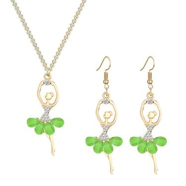 Imagem de ONLYJUMP Conjunto de 2 pares de brincos de bailarina para mulheres, brincos delicados e doces dançantes, colar de bailarina com strass de cristal, moda, elegante, bailarina, presente, Large, Liga de