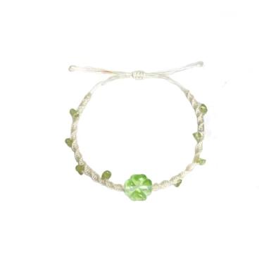 Imagem de Pulseira delicada de trevo de quatro folhas para mulheres e homens, pingente de trevo irlandês, pulseira ajustável, trançada, trançada, amizade, casal, joias, acessório para o dia dos namorados, dia