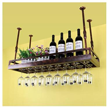 Imagem de Rack de copo de vinho de cabeça para baixo, rack de decoração de teto de ferro, rack de cálice criativo pendurado para vinho, rack de flores para exibição de floricultura