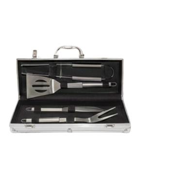 Imagem de Kit Churrasco Kit Churrasco Presente Conjunto de 4 PeçAs AçO InoxidáVel e AlumíNio Ideal para Churrascos em FamíLia ou Como Presente