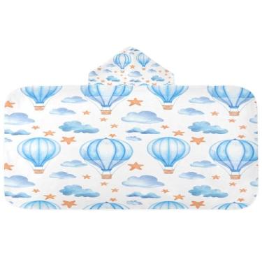 Imagem de CEBUGI Balões de ar quente toalha de banho com capuz para crianças toalha de banho macia absorvente envoltório com capuz 127 x 59,7 cm toalha de banho piscina praia para meninos meninas
